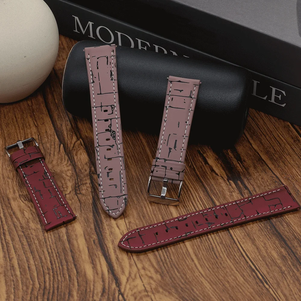 20mm 22mm Leather Band for Samsung Galaxy Watch Strap 7 6 5 4 40mm 44mm 6 Classic 43mm 47mm PU Leather Bracelet for Huawei 4 GT3