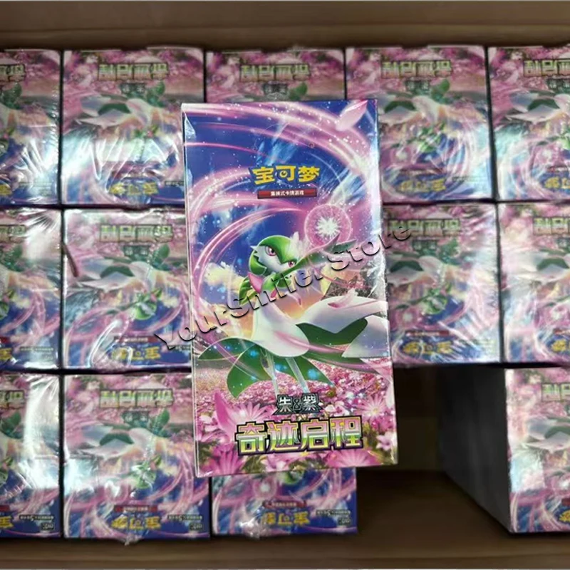 

Оригинальная коллекционная карточка Pokemon PTCG 10,0, упрощенная китайская версия, серебряная и фиолетовая коробка, чудо-запуск EX, карты, подарки для детей
