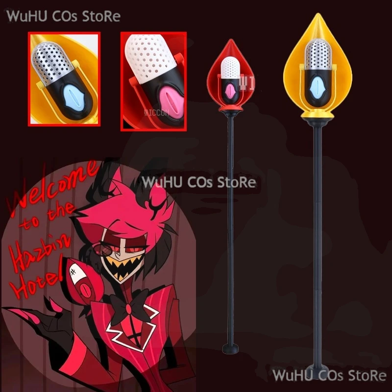 2024 Hazbin Cosplay Hotel Kostuum Prop Alastor Microfoons Volwassen Prop Handschoenen Alastor Gouden Prop Vrouw Mannen Halloween Feest Cosplay