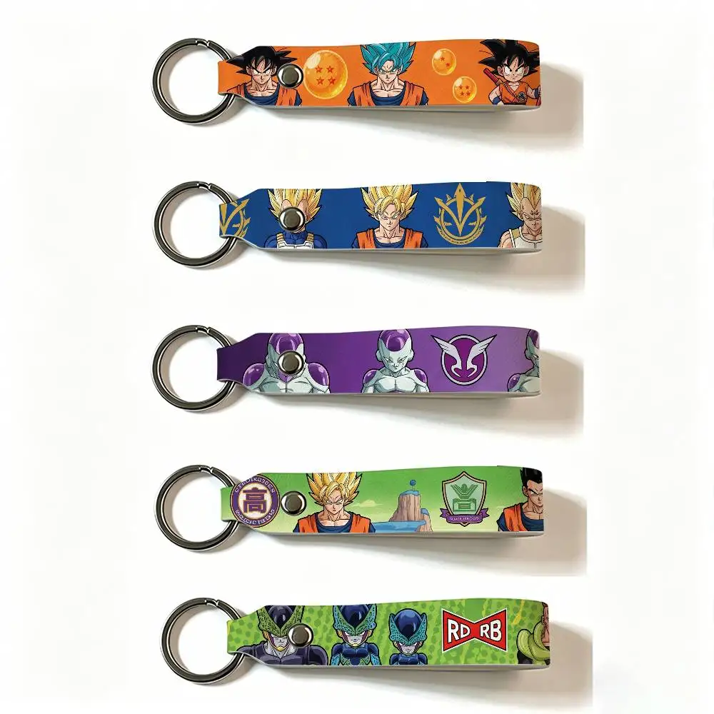 Porte-clés en cuir PU DRAGON BALL pour moto, porte-clés minimaliste, organisateur de clés durable, accessoires pour clés de voiture, cadeau