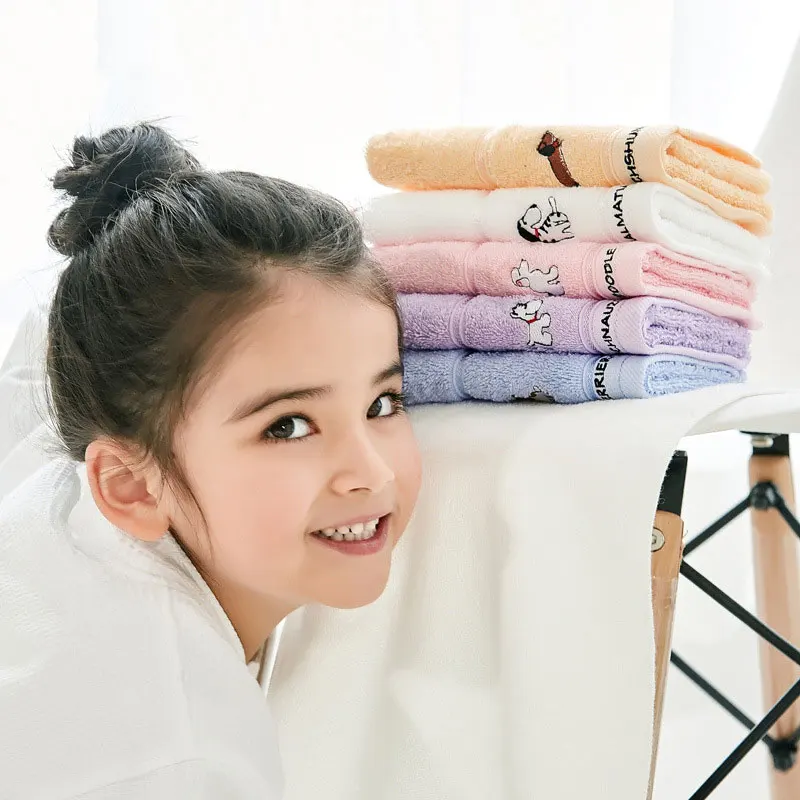 Cotton children's towel cute cartoon wash face cleansing children's towel soft absorbent cotton does not lose hair