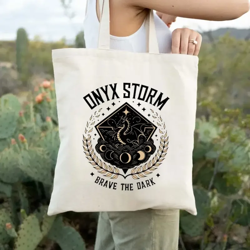 

Acotar Dragon Book Tote Bag for Women Stylish Shoulder Bag with Colorful Book & Feather Casual for Everyday Use, Casual Tote Bag