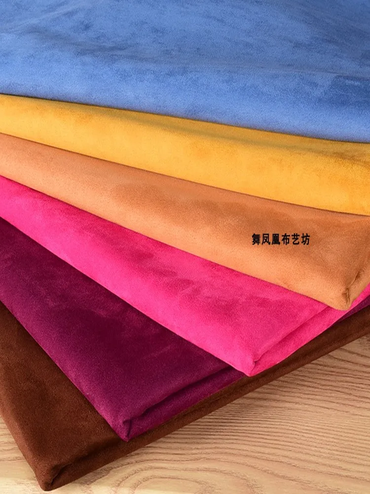 Thickened Suede Fabric By The Meter for Dress Coats Clothing Pillowcases Sewing Imitation Suede Cloth Draping Soft Bouncy Silky