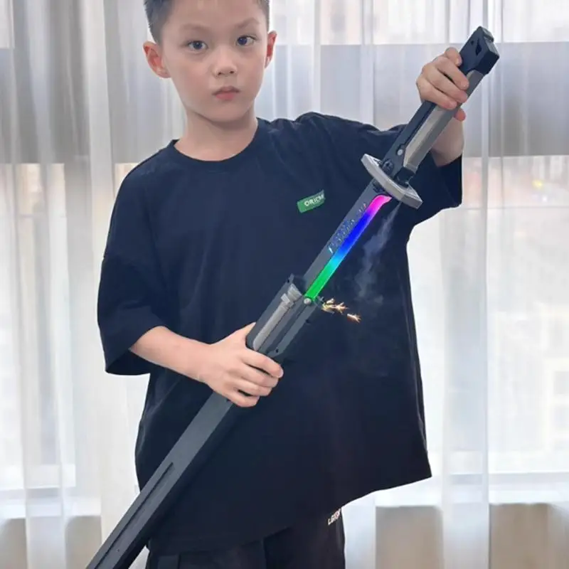 Giocattolo per bambini con spade luce scintillante con effetti LED colorati e caratteristiche nebbia sonora per attività