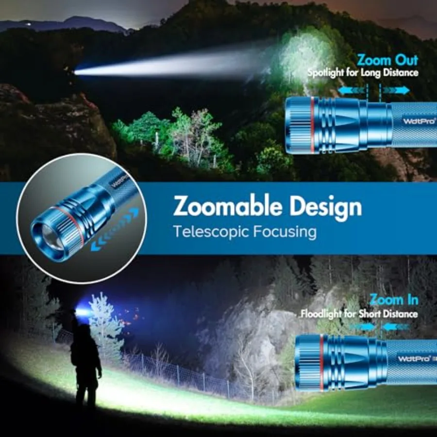 Rechargeable Flashlights High Lumens, 0H Long Lasting Super Bright EDC Flashlights, LED Mini Tactical Flash Lights for Camping