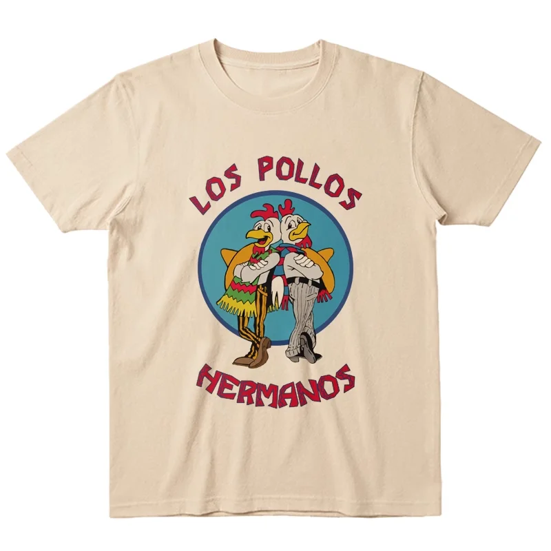 Classic American TV series Breaking Bad T-shirt LOS POLLOS HERMANOS fried chicken shop printed cotton short-sleeved T-shirt