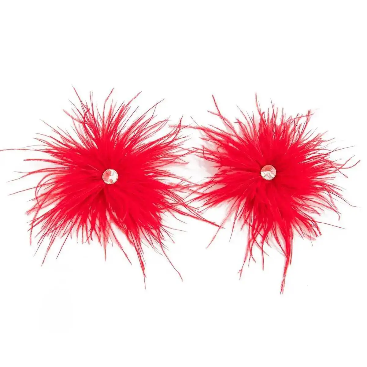 KunJoe Bohemian Colorful Feather Stud Earrings Women Vintage Exaggerate Large Round Earring Charm Wedding Banquet Party Jewelry - view 5