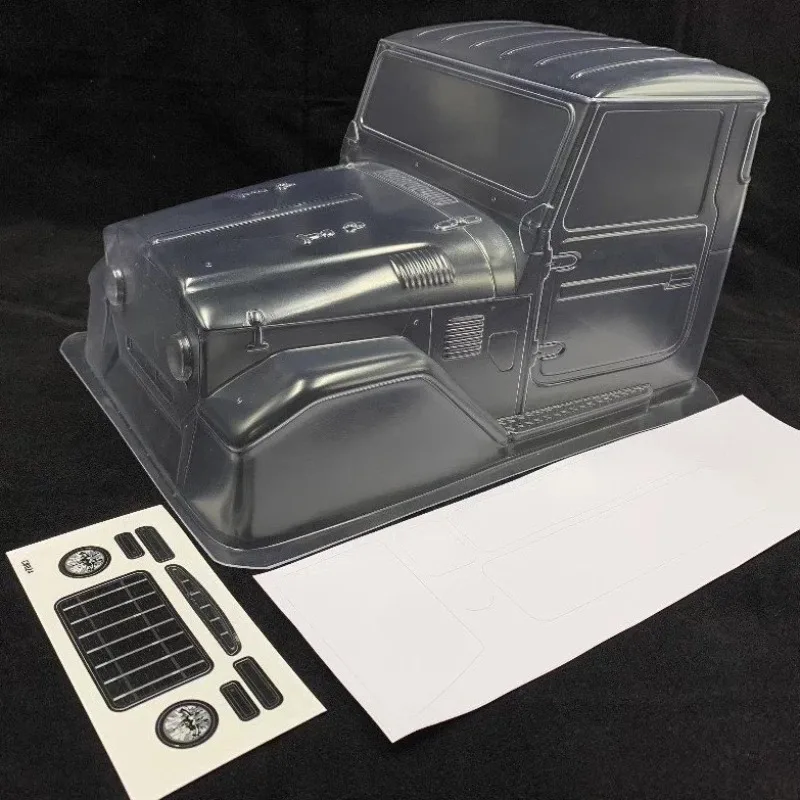 Clear PC Half-Cab Body Shell 1/10 Scale Crawler for Toyota FJ40 SCX10 90046 TRX-4 313mm Wheelbase Unpainted Need Trim Paint