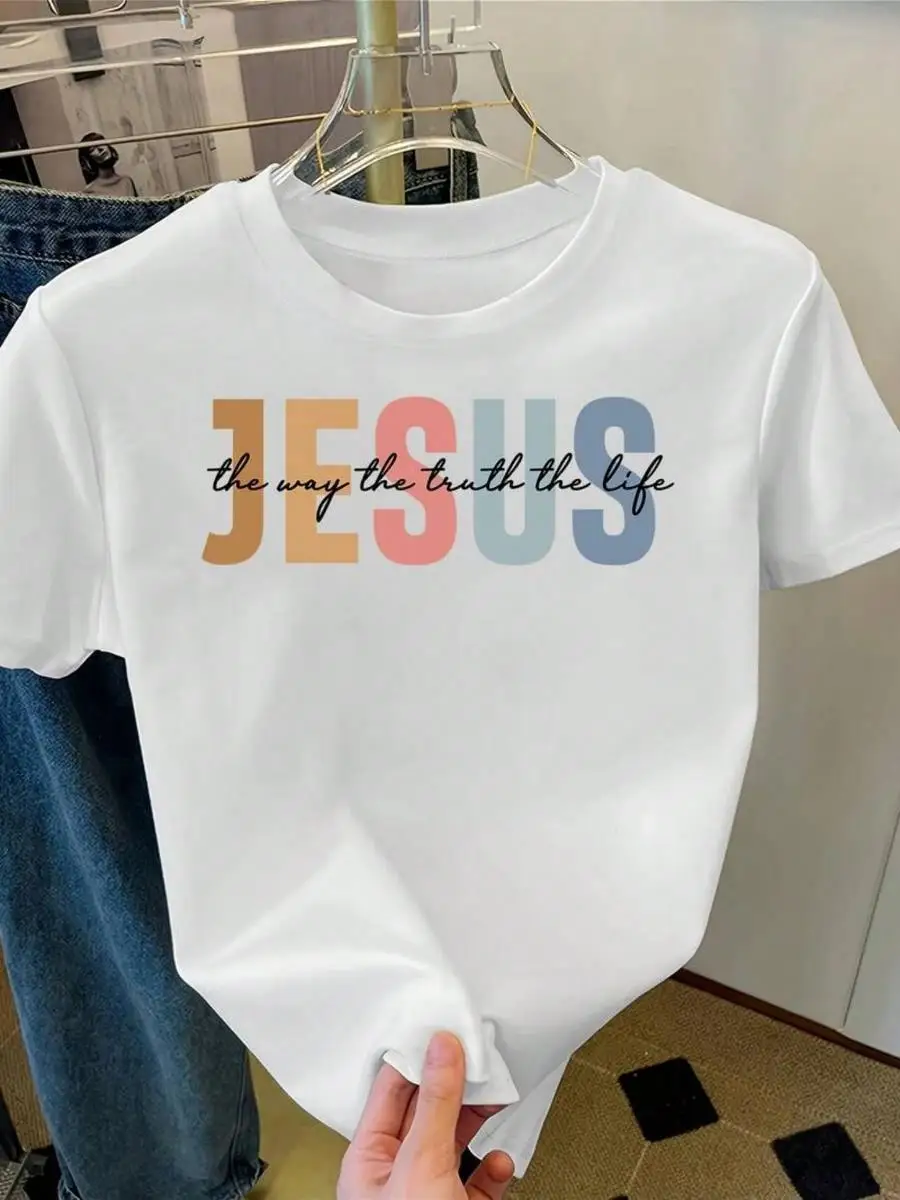 Women s Oversized Christian Bible Verse T-Shirt - Saved My Life Scripture Print, Breathable Loose Fit Tee With Round Neck Short Sleeve For Church