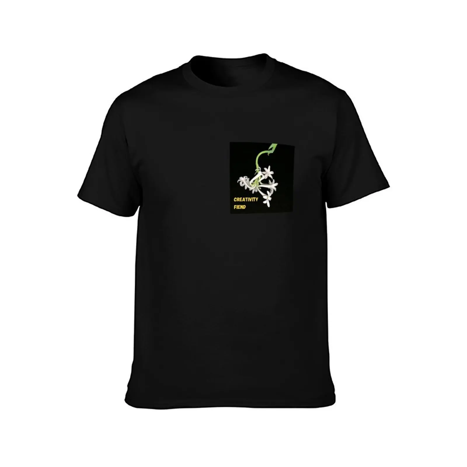 Creativity Fiend Floral Design T-Shirt Large Size Short Sleeve T-Shirt