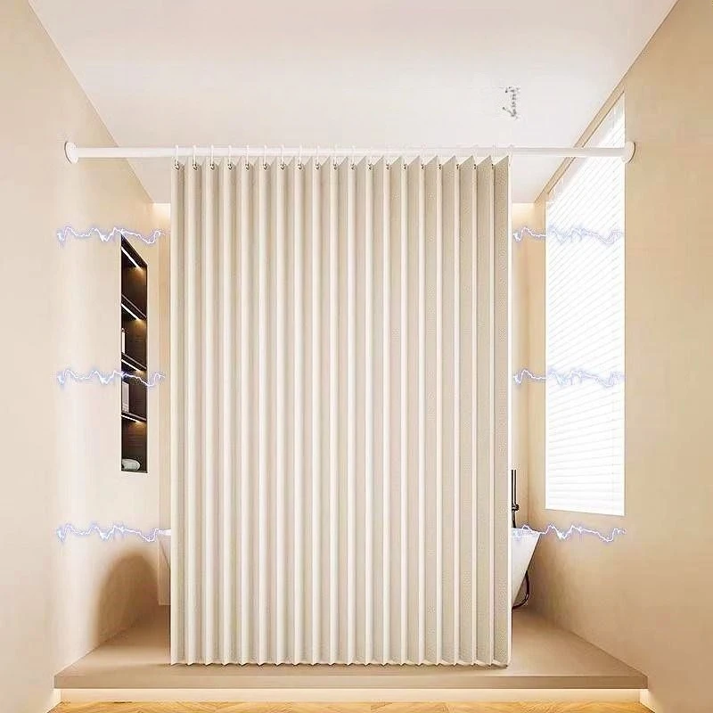 

Magnetic shower curtain folding bathroom partition curtain bathroom dry and wet separation invisible bedroom curtain