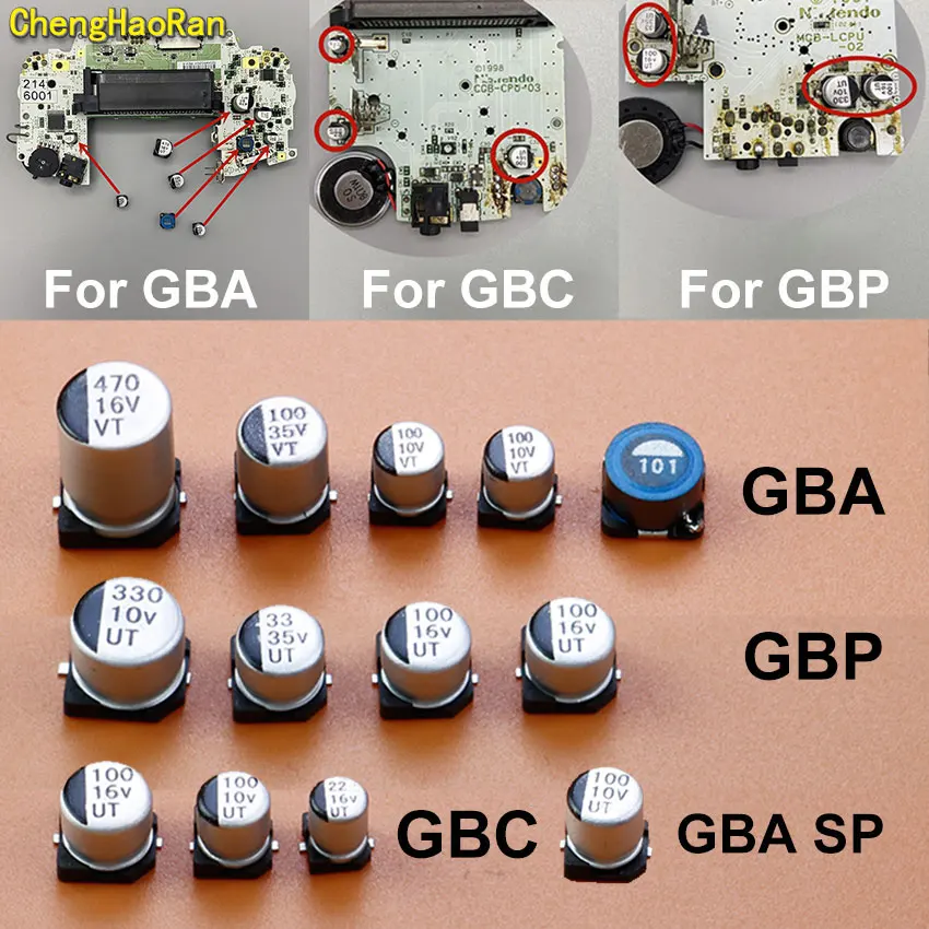 

1 Set Mainboard Capacitor inductance For GBA SP GBP GBC For Gameboy Advance Color Pocket Color Motherboard Repair Replacement