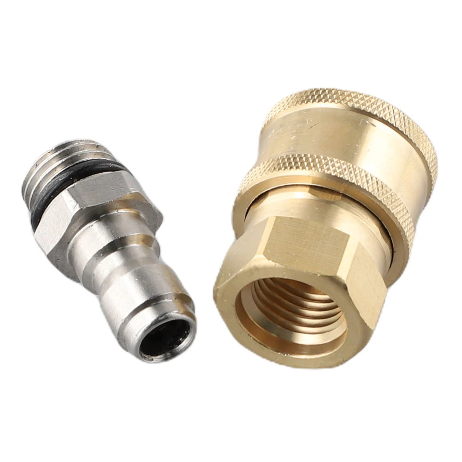 

2pcs High Pressure Washer Quick Release Adapter 1/4'' Male M14*1.5 Female Brass Connector Foam Lance Joint Garden Tool