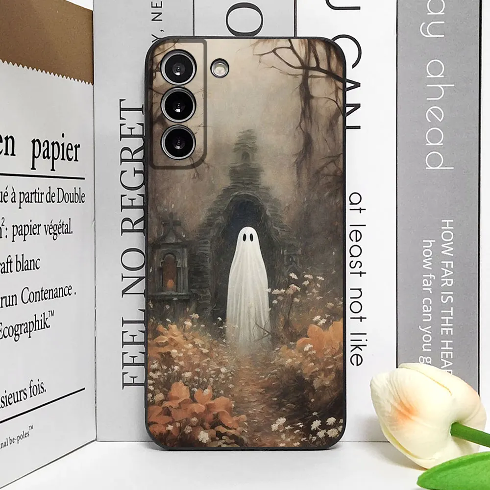 Leuke Ghost Telefoon Case voor Samsung Galaxy S24 S23 S22 S21 S20 Ultra S10 S9 S8 Plus FE 5G Soft cover Grappige Halloween Geschenken Fundas