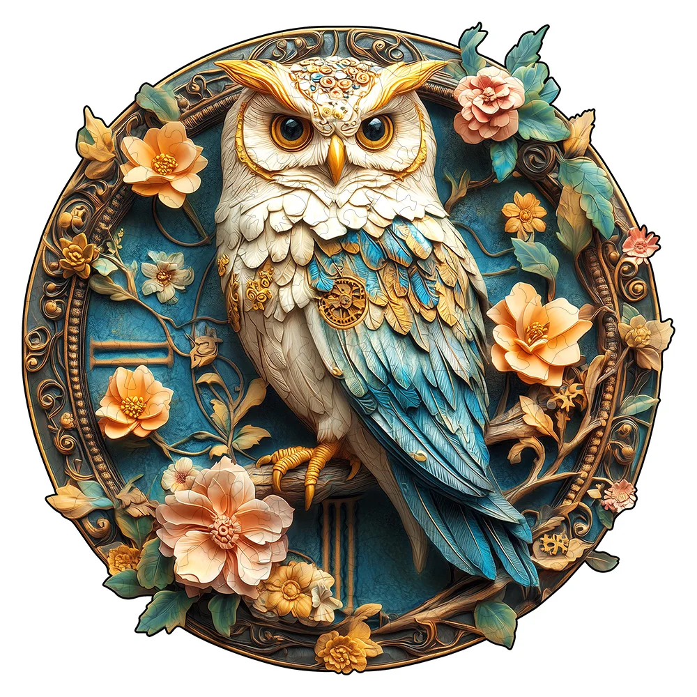 Wooden Puzzles for Adults, Parrots Flower Wooden Jigsaw Puzzles Medium,Unique Shape Animal Adult Puzzles, Irregular Wood Puzzles