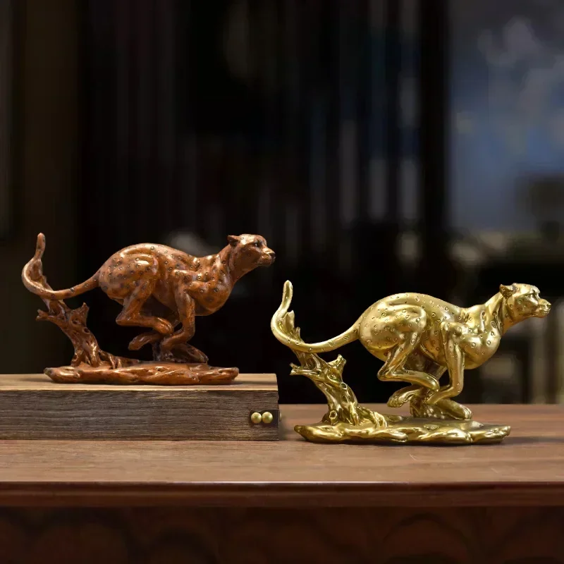Imitation Wood Grain Lion Resin Office Living Room Bedroom Desktop Dining Table Modern Simple Creative Home Decoration Crafts