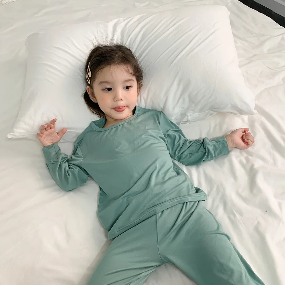 Kids Underwear Pajamas Sets 2pcs Korean Style Cotton High Quality Child Home Sleep Wear Clothes for Baby Girls Boy 1-8 Years Old