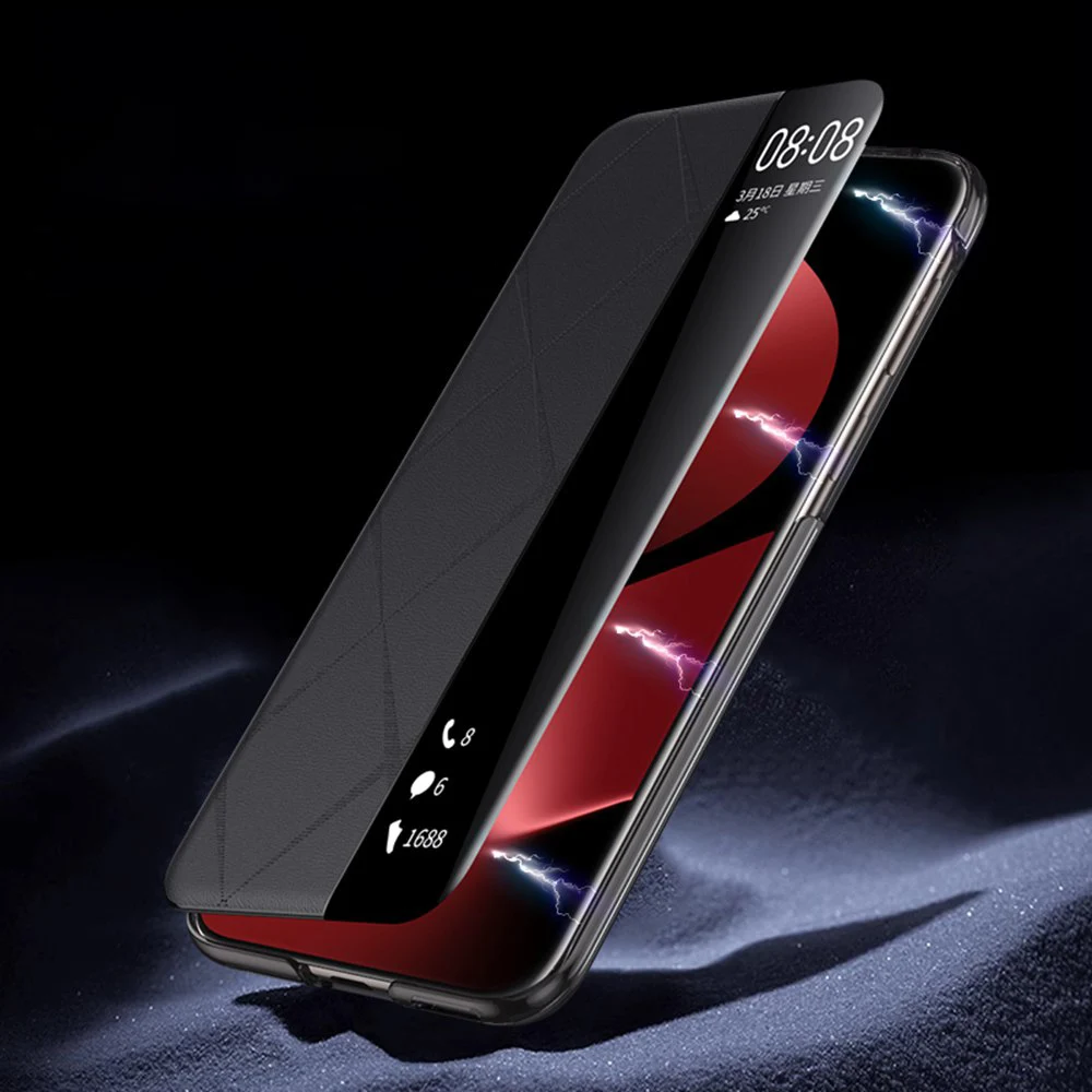 Oryginalne skórzane etui do Huawei Pura 90 Pro, etui Pura 90S Pro Max, inteligentne etui z klapką do Pura90, etui z okienkiem do ochrony telefonu. — zdjęcie produktu 2