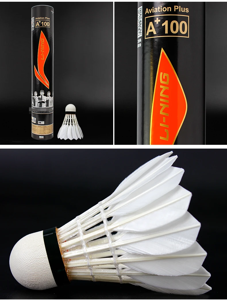 12Pcs=1tubes New packaging! Li Ning\'s full range of professional game badminton A+60-600 G200-900, authentic goose feather ball