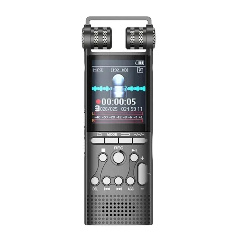 Digital Recorder Metal Conference HiFi Definitions Recording Noise Reduction 1536Kbps Line In Record Sound TF Card Dual MIC