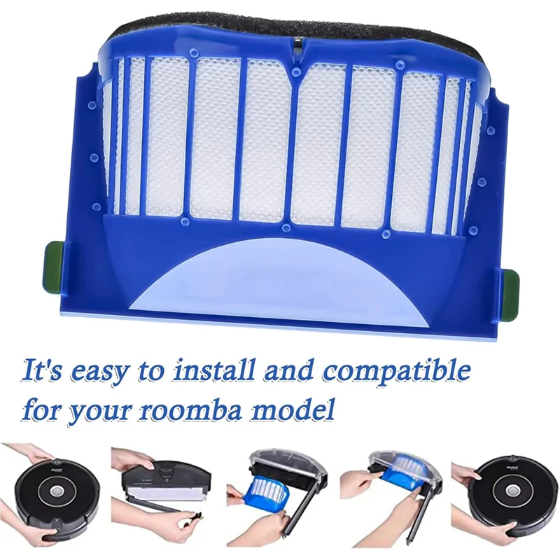 BBNV-3 Pack Filter ชุดเครื่องดูดฝุ่นสําหรับ Irobot Roomba 500, 600 Series (550 560 650 620)