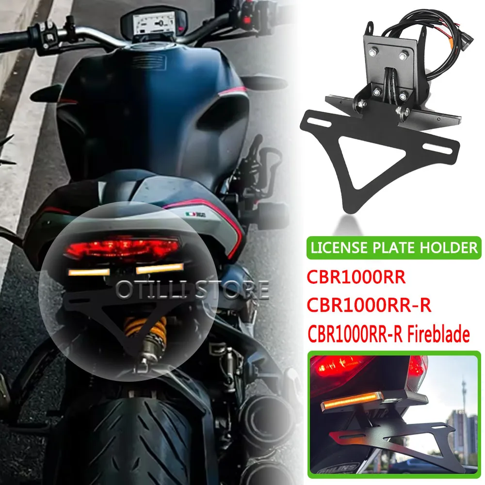 

For Honda CBR1000RR-R CBR1000RR 2020-2025 CBR 1000RR Tail Tidy Fender Eliminator Motorcycle License Plate Holder LED Turn Signal