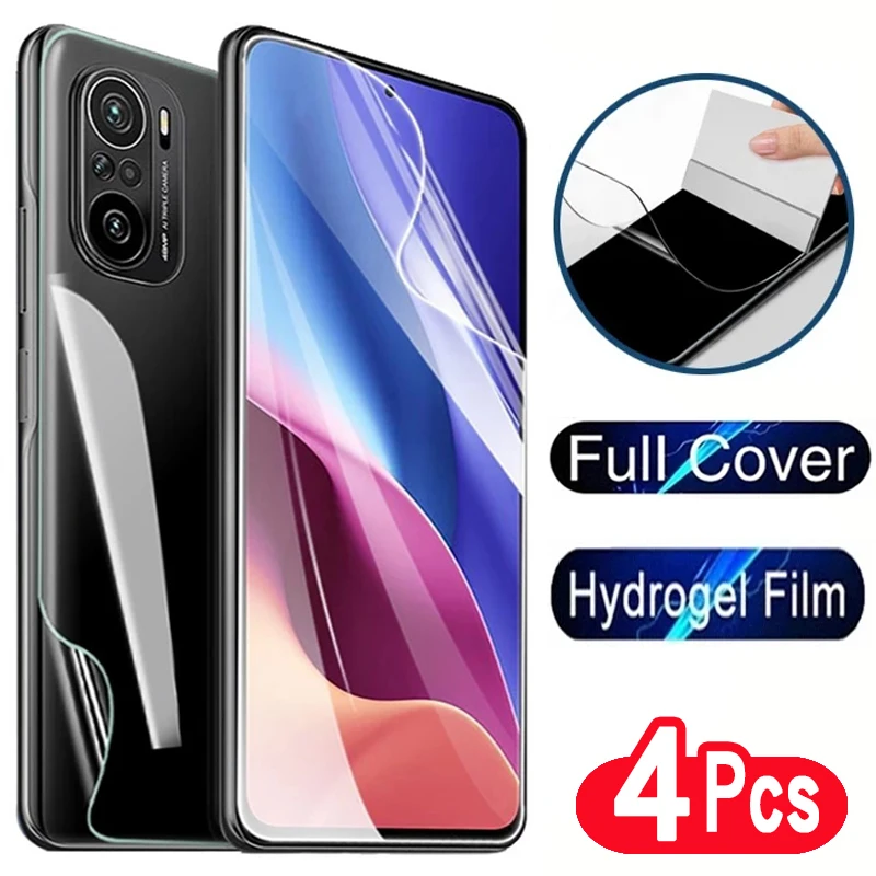 4Pcs Full Cover Soft Hydrogel Film For Xiaomi Redmi Note 9 10S 10 Pro Max 11S 11E 11 12 Pro Plus 5G Screen Protector Not Glass