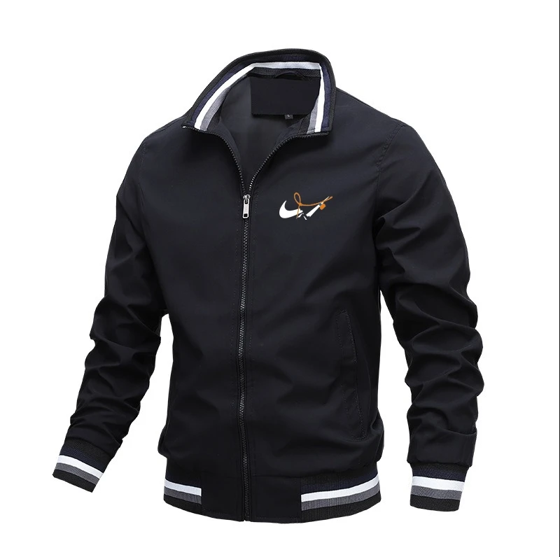 2024 Autumn New Zipper Jacket Racing Jacket Windbreaker Outdoor Sports Bicycle Jacket Men's Top Baseball Jacket