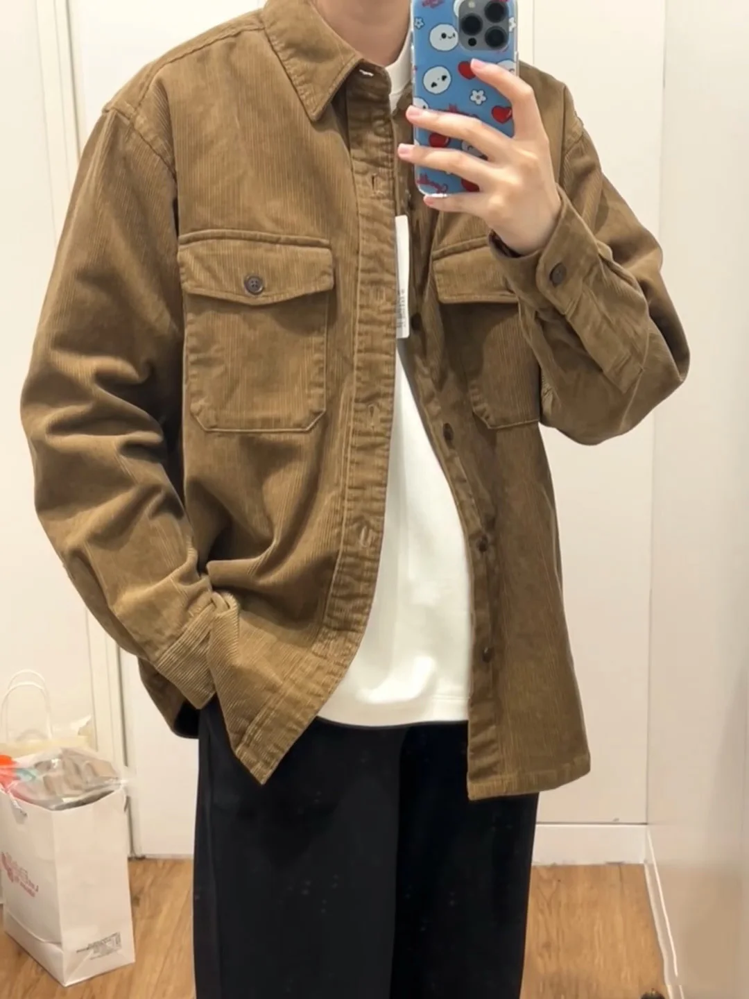 

ex Corduroy Workwear irt Long Sve Весенне-осенняя повседневная хлопковая верхняя одежда Jaet для мужчин и женщин