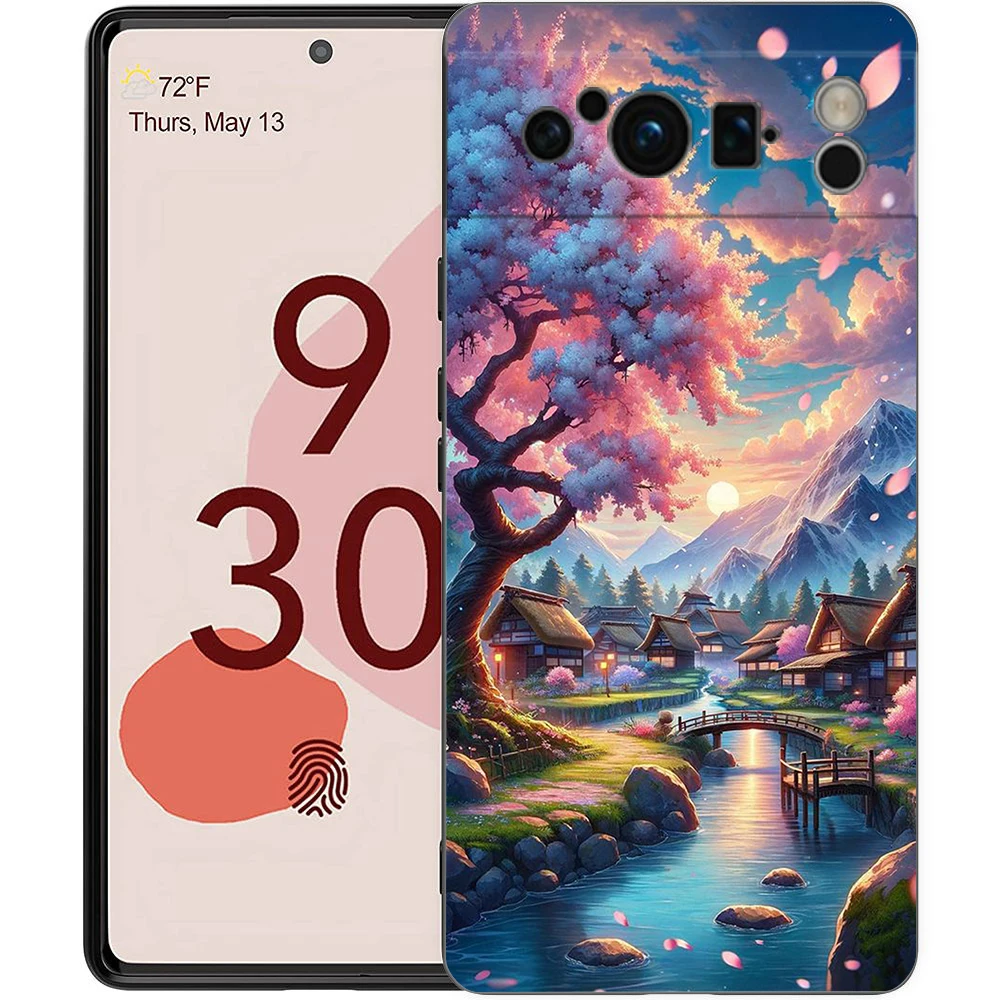 Pink Spring Cherry Blossoms Phone Case Cover for Google Pixel 8 7 6 7A 6A Pro 5G Shockproof Silicon Soft 9 Pro XL 8 Pro 5G Shell