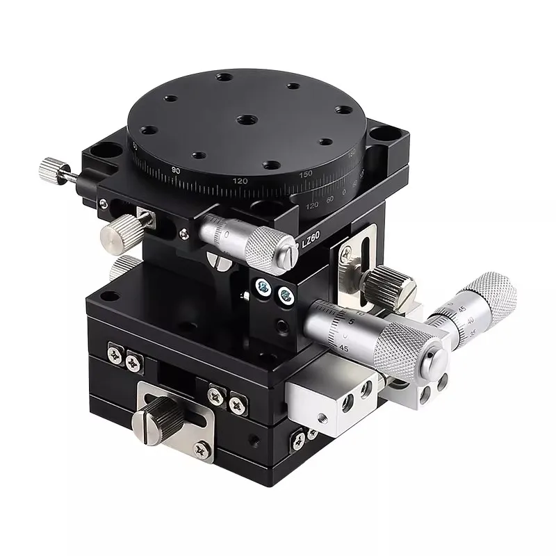 XYZR axis 60*60mm V-Type 4 Axis Trimming Platform Manual Linear Stage Bearing Tuning Sliding Table 29.4N LT60-LM XYZR60-LM