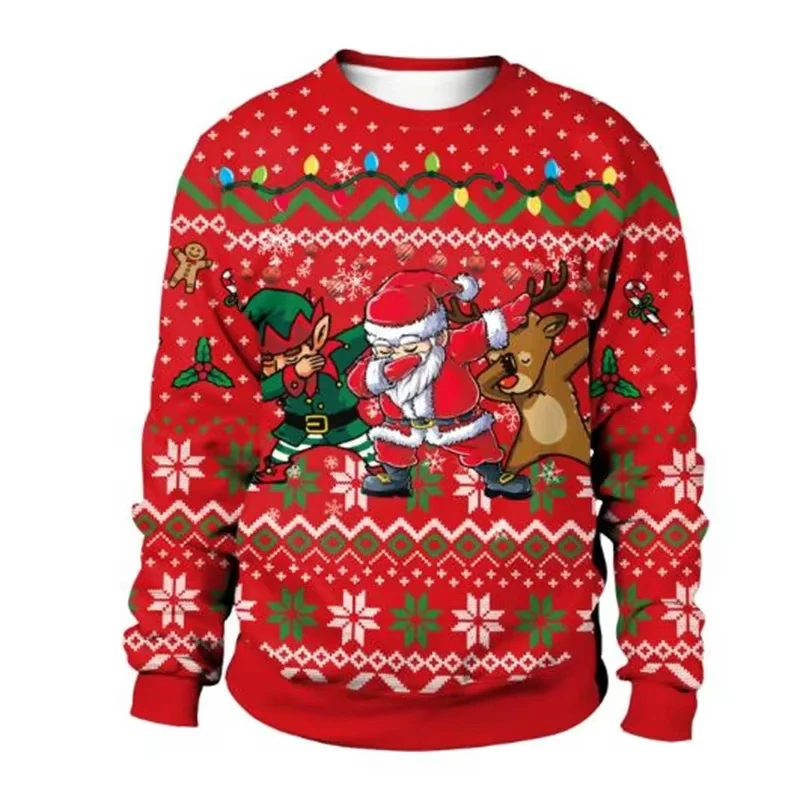 Fashion Santa Jesus Ugly Christmas Sweater For Men Clothing Funny Kids Xmas Holiday Sweatshirt Casual Oversized Pullovers Tops