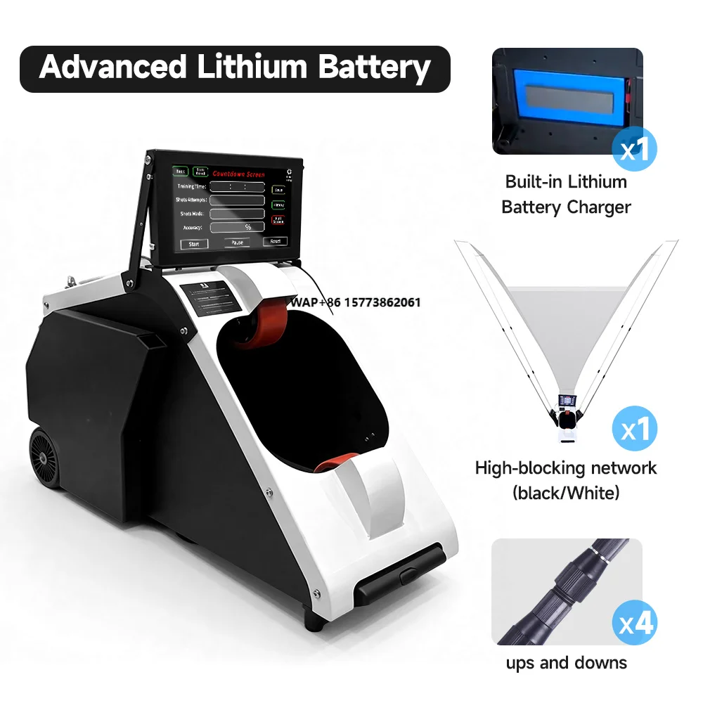 Portable Basketball Launcher Machine with LCD Screen Automatic Rebound Basketball Machine Smart Training for Court
