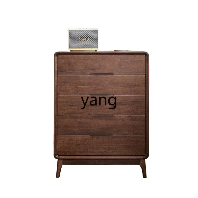 

HRC black walnut chest of drawers combination simple modern bedroom all solid wood