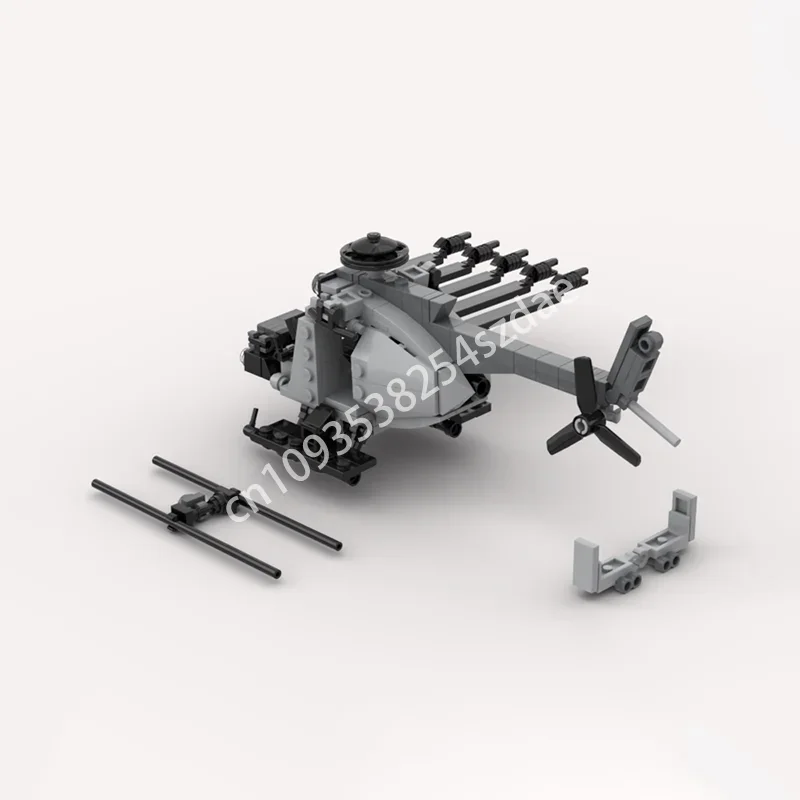 MOC 224PCS City Aircraft MH6 Little Bird Helicopters Building Blocks Brick  Technique Creative  DIY Toys Kids Gifts