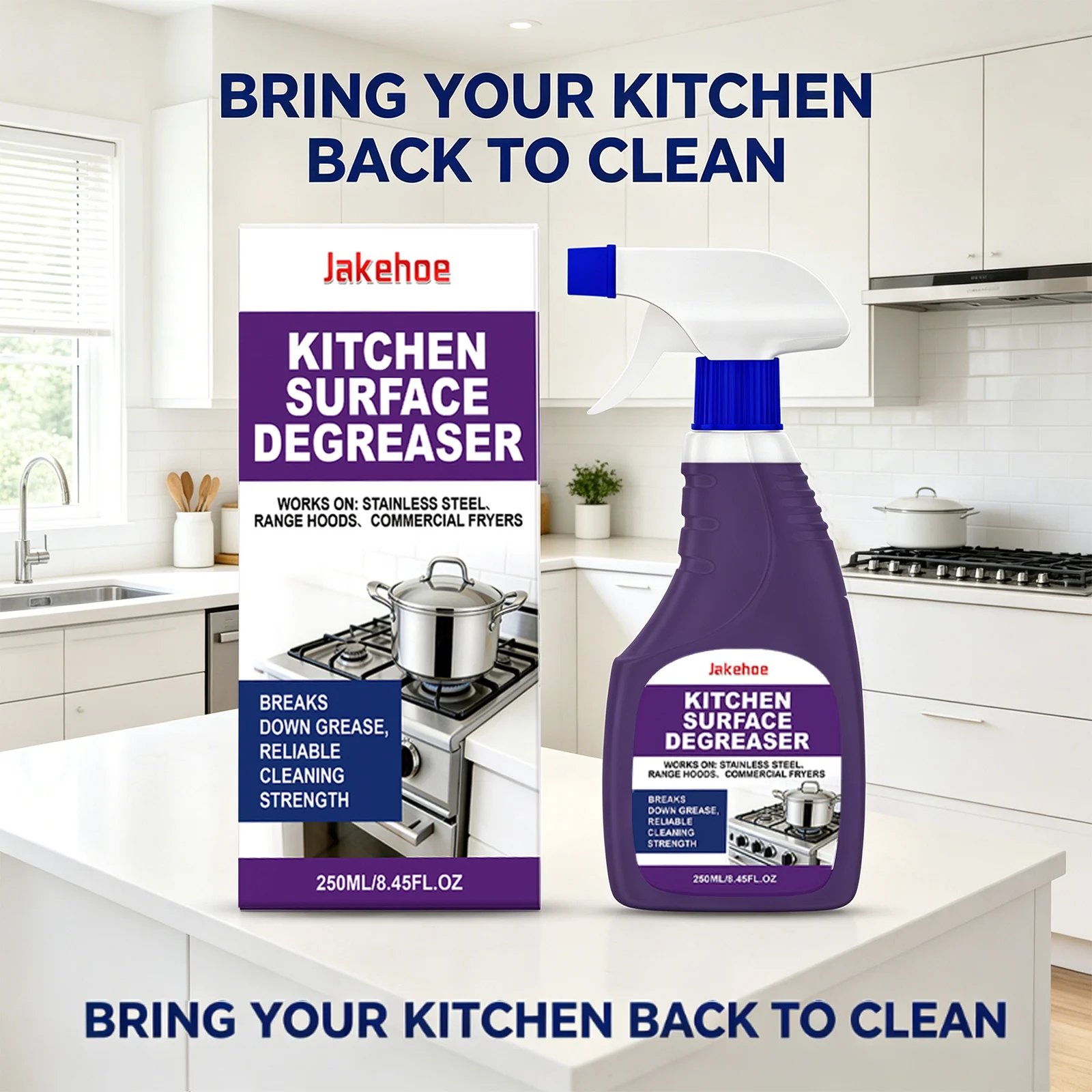 

Kitchen Degreaser Spray Breaking Down Greasy Residue Polishing Restore Luster Suitable for Stainless Steel Ceramic Oven Cleaner