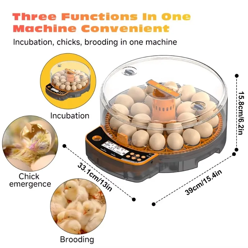 Higher hatching rate Fully automatic 24 egg incubator Box type Small automatic pet cage egg incubator