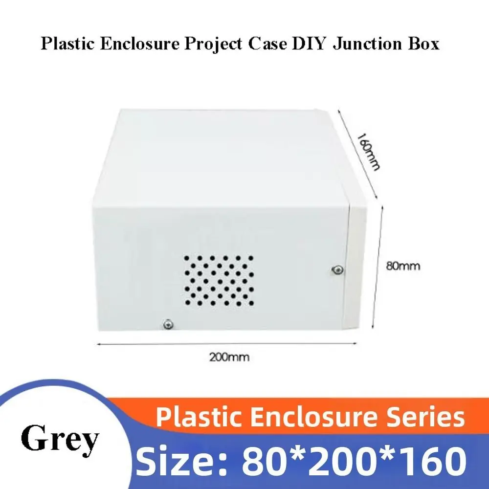 High Quality 200*160*80mm Enclosure Project Case Plastic&Iron Grey Electronics Enclosure Box Outdoor Indoor Housing Box
