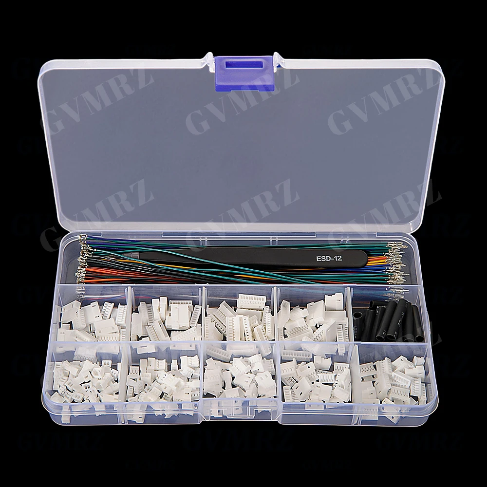 MX1.25MM Connector Sample Kit Male & Female Shells 2P/3P/4P/5P, Terminal Wires, Tweezers, Heat - Shrink Tubing 6P/7P/8P/9P/10P