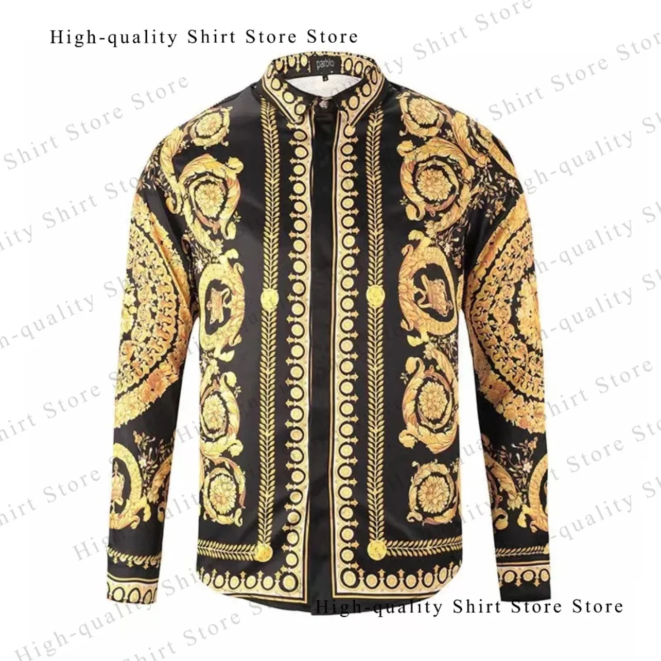 Men\'s shirt 9-color luxurious fashion simple long sleeved shirt Hawaiian shirt unisex men\'s clothing plus size design