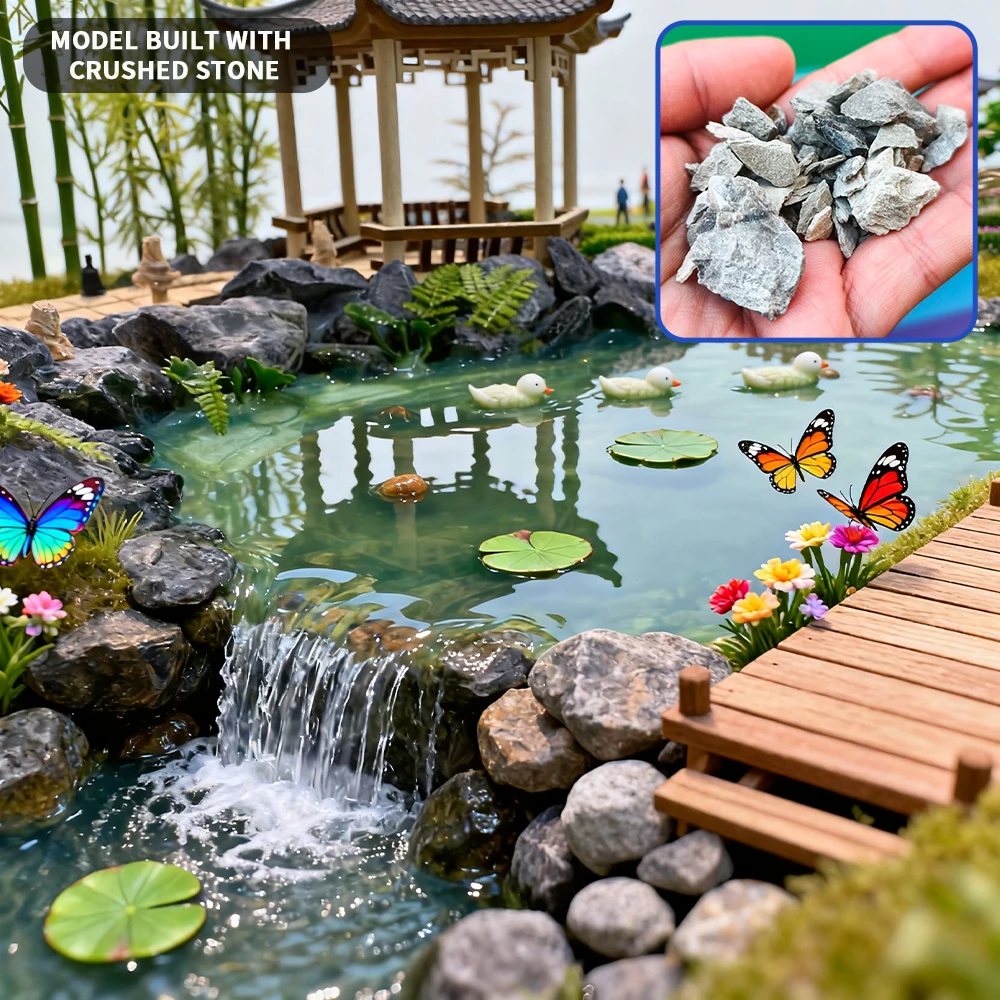 Mineral Natural en miniatura, Micro ferrocarril, piedra triturada, materiales de cama de carretera, modelo de construcción DIY, diseño de escena, Kits de Diorama, 1 bolsa