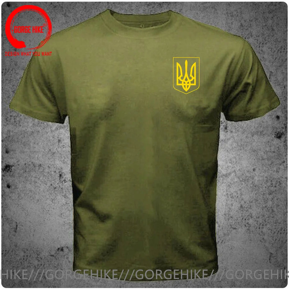 Zelensky Ukrainian Flag Ukraine Tryzub Symbols Men T-Shirt Army Green 100% Cotton Summer T Shirt Men Casual Father & Son T-Shirt