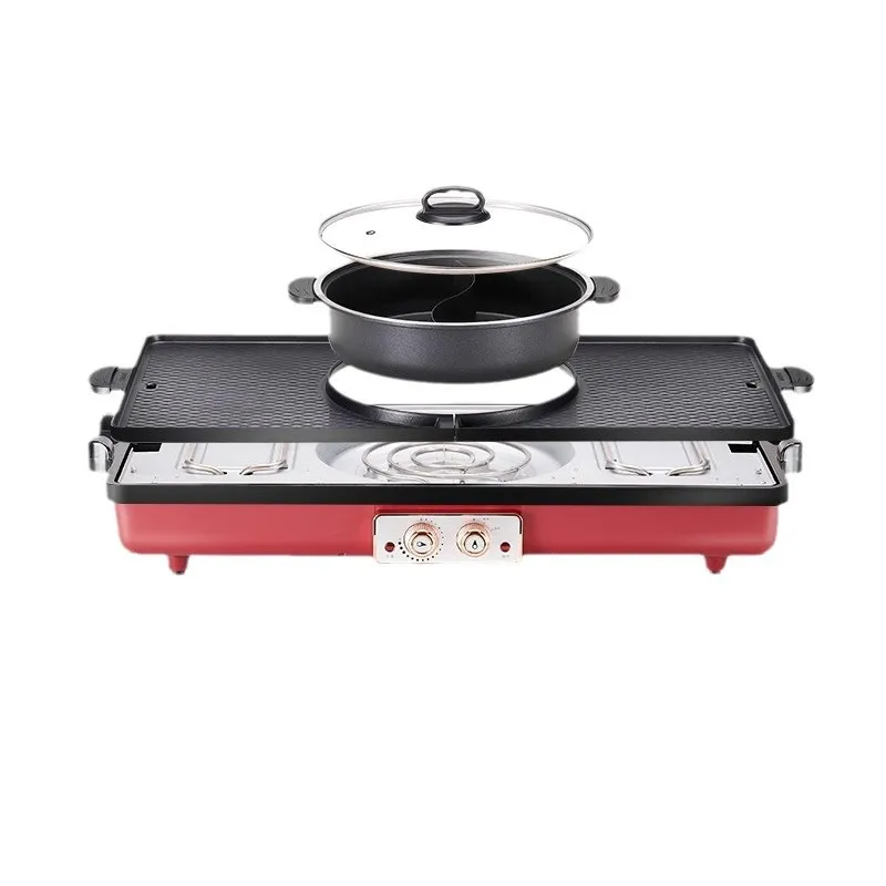 Electric Hot Pot and Grill, 2 in 1 Smokeless BBQ Grill, Large Capacity Multifunctional Indoor Cooker, Non-Stick Pan for Home Use