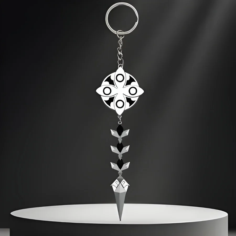 Game Genshin Impact II Capitano Cosplay The Captain Brooch Keychain Badge Pin Key Chain Keyring Halloween