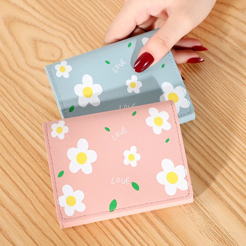 Fashion Printing Pattern Short Wallet Simple Cartoon Student Coin Wallet Multi Card Card Holder