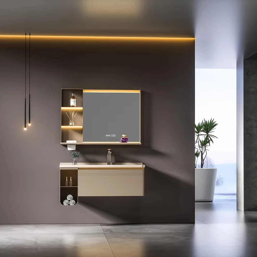Modern rectangular bathroom sink basin custom design stone furniture wall washing hanging