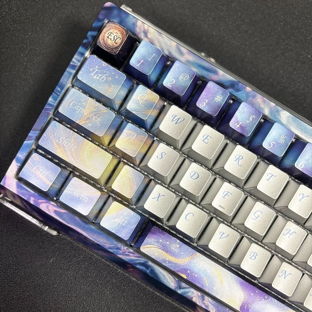 Custom Starry Sky Metallic Paint Keycaps, Cherry Profile PBT, High Aesthetic Personalized Custom Mechanical Gift