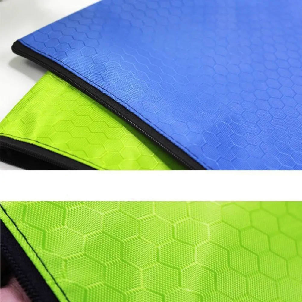 

Oxford Cloth Waterproof File Bag Ball Pattern A4 Size Heavy Duty Zipper Document Organizer Travel Office Daily Use Toothbrush