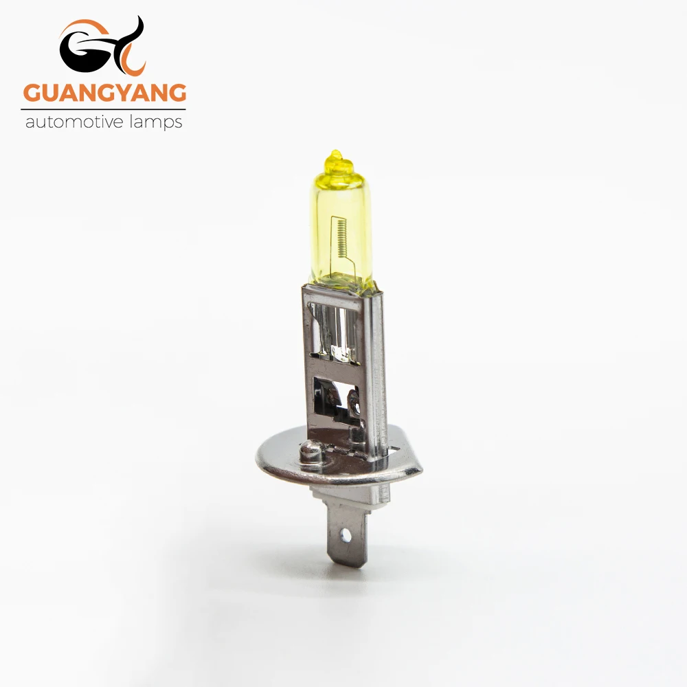 2 Pcs H1 12V 55W Yellow Light Car Headlight 2800K Auto Halogen Bulbs Fog Lamps High Beam Halogen Lamps