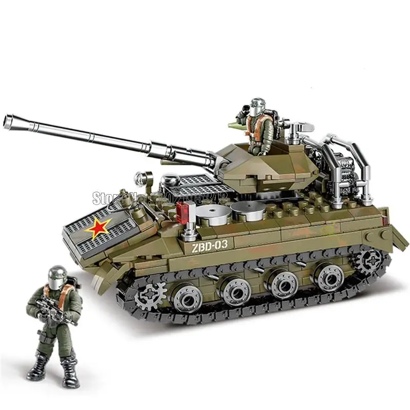 820a 485pcs Military Tank Zbd-03 Airborne Armored Infantry Fighting Vehicle Ifv Army Weapon Boy Building Blocks Toy Brick